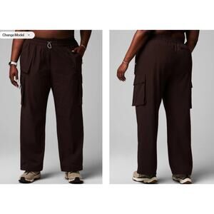 Fabletics Heights Cargo Pant Womens Plus Size 2X Cacao Brown MSRP$95 Performance